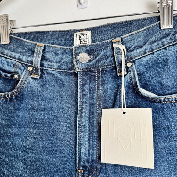 NWT Toteme Tapered Leg Dark Blue Mid Rise Denim Jeans size 25 - Picture 6 of 14